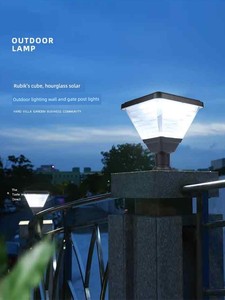 Solar Column Head Lamp Outdoor Light Waterproof Household Outdoor Courtyard Villa Exterior Door Pillar Gate Fence Pillar