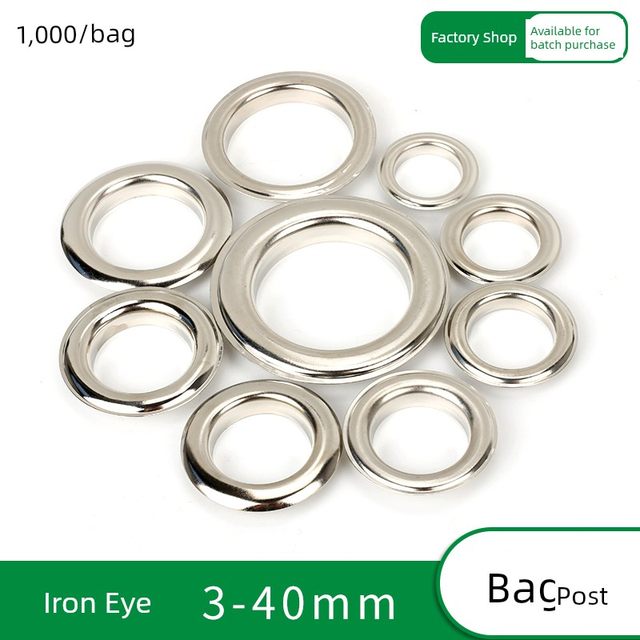 Iron air eye button silver white corn buckle hollow rivet buckle light box cloth metal button eye display stand advertising tag button eye