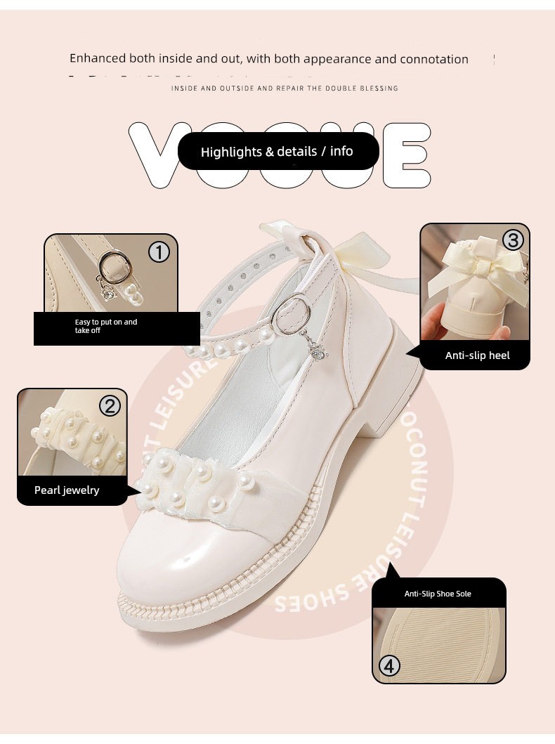 British Nu Princess Shoes for Girls, Small High Heels, Suitable for Dresses, Princess Style, Soft Sole, High Aesthetic Value, Match with Skirts, Chunky — 12