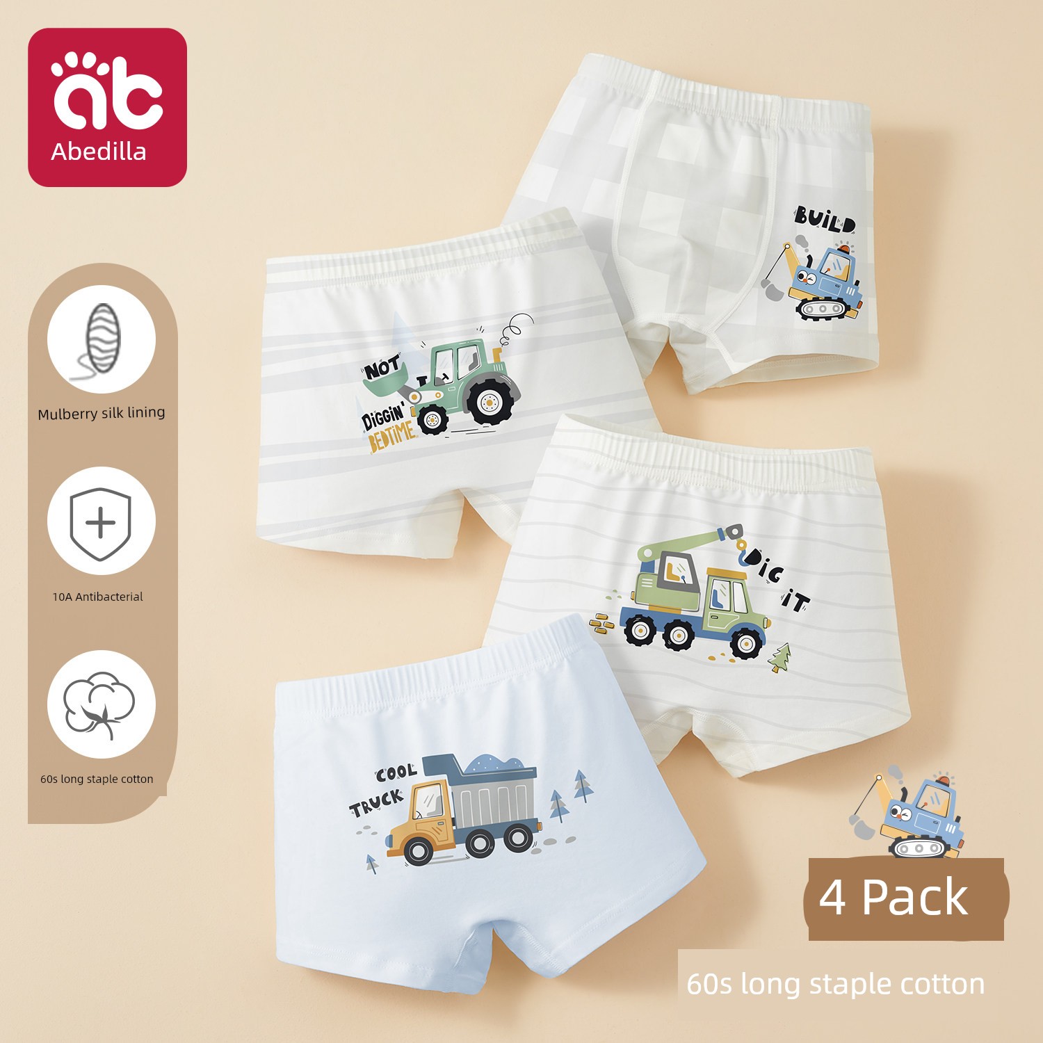 [100% Cotton] Boys' Underwear, Kidsren's Pure Cotton Boxer Shorts, Baby Boys, Kids, All Cotton — 5
