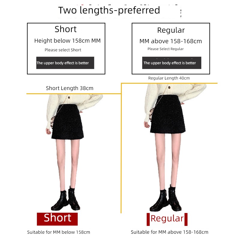 corduroy Autumn and winter High waist black A-line skirt