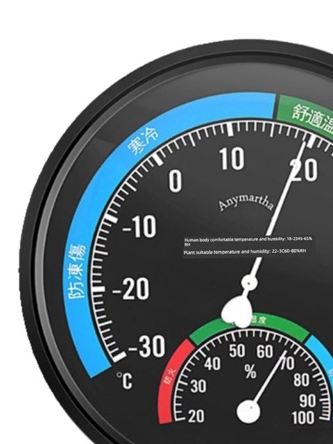 Tianjin pointer dry temperature and humidity meter industrial wall hanging diameter 20mm indoor pharmacy round high-precision temperature and humidity meter
