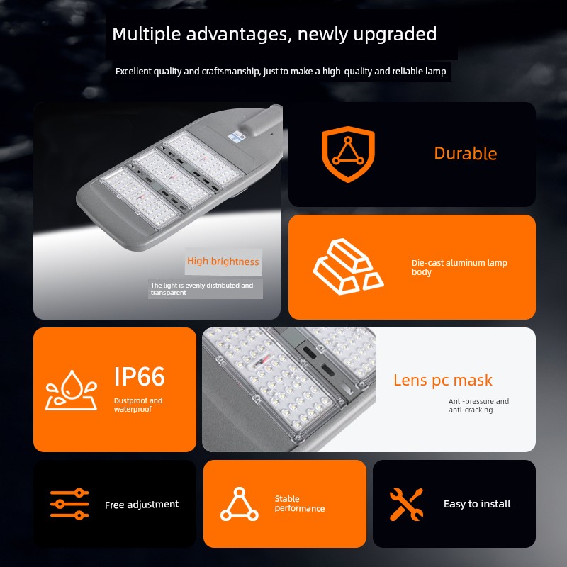 Modular Led Street Light Head for Municipal High-Power Engineering Road Lighting, Park, Community Square, High-Pole Rural Street Lighting