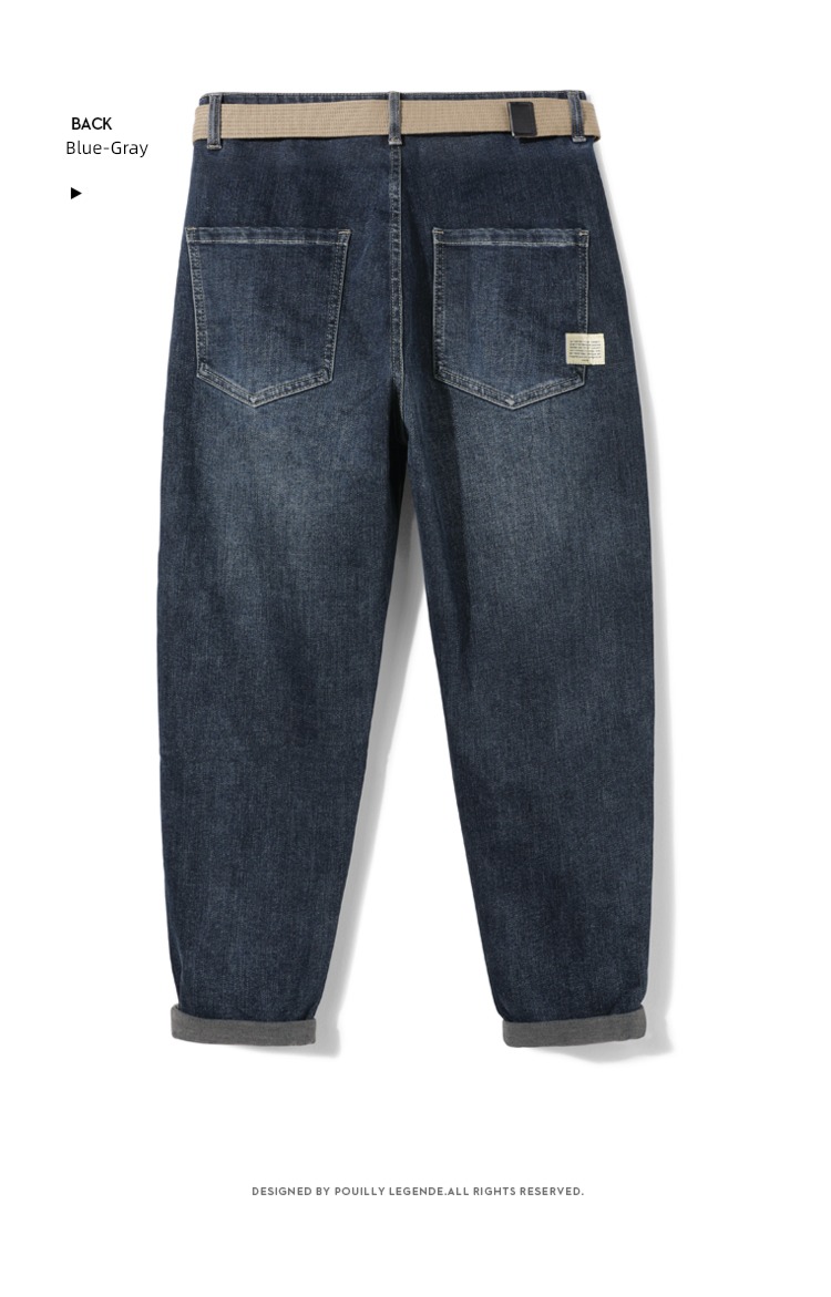 thermal storage lava Plush easy leisure time Denim pants
