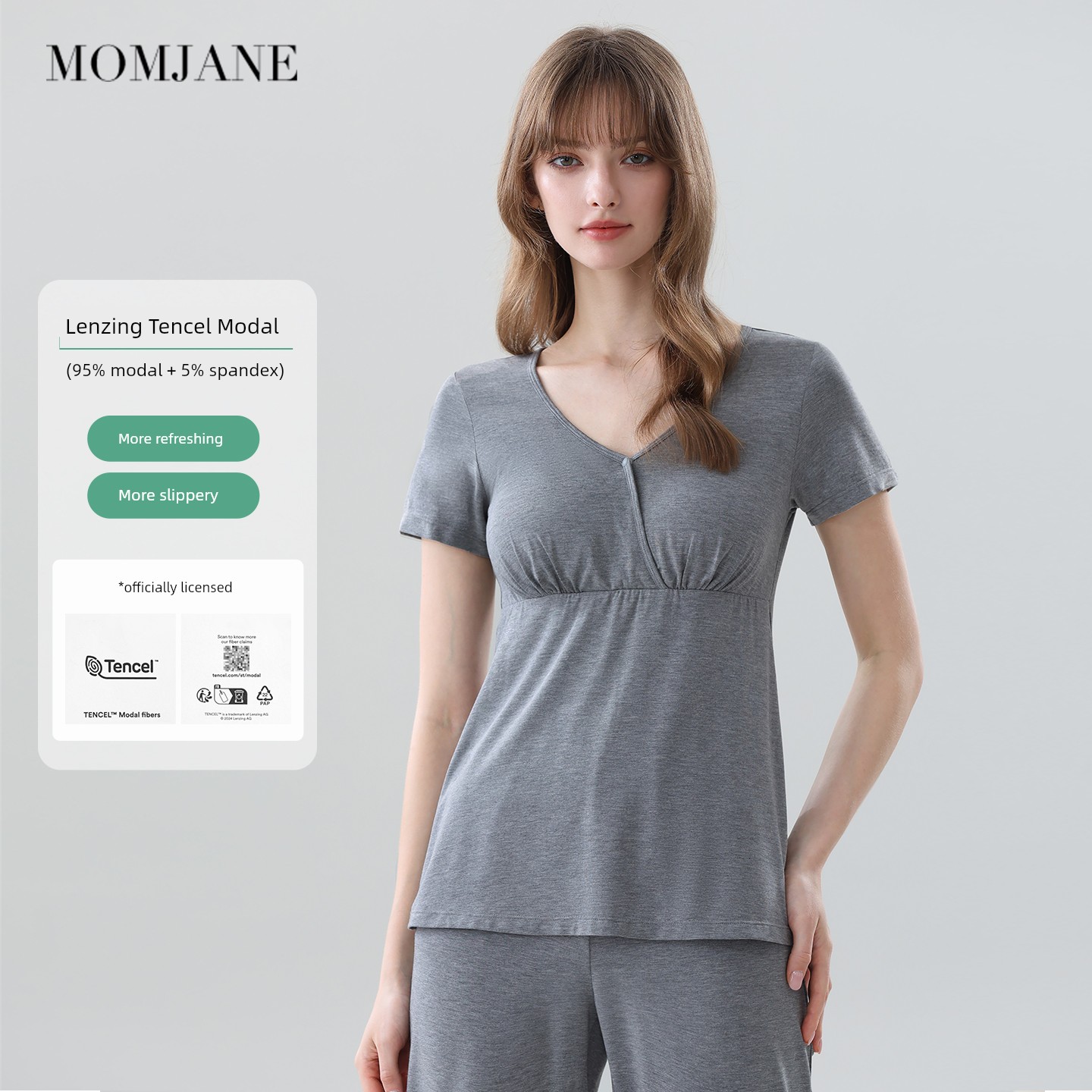 Modal Thin Suit Short Sleeve T-shirt with Chest Pad — 7