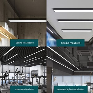 Office Chandelier One-Word Strip Light Grille Square Tube Special-Purpose Lamps Led Super Bright Gym Supermarket Classro