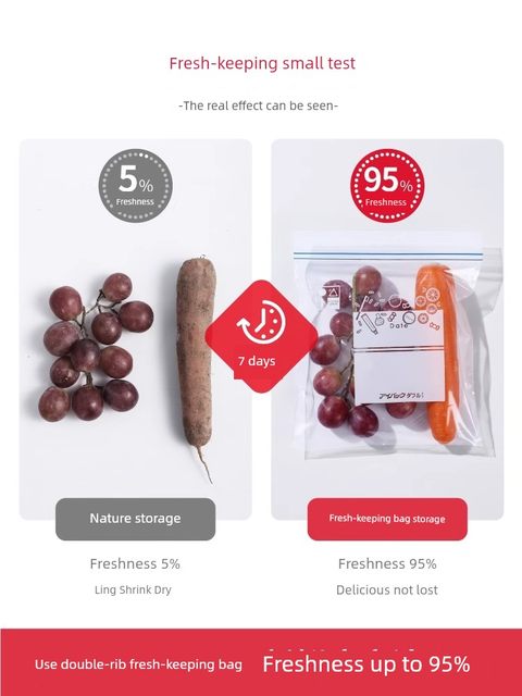 Food fresh-keeping bag sealed bag household self-sealed plastic refrigerator storage freezer separate bag thickened with sealed bag
