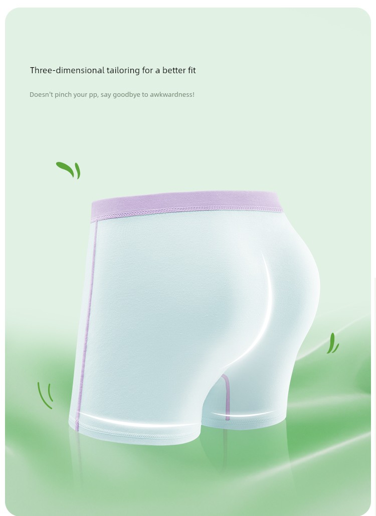 Mileyu Children's Breathable Moisture-Wicking 10A Antibacterial Underwear for Older Girls, Flat Boxer Shorts Without Pp Insert — 14