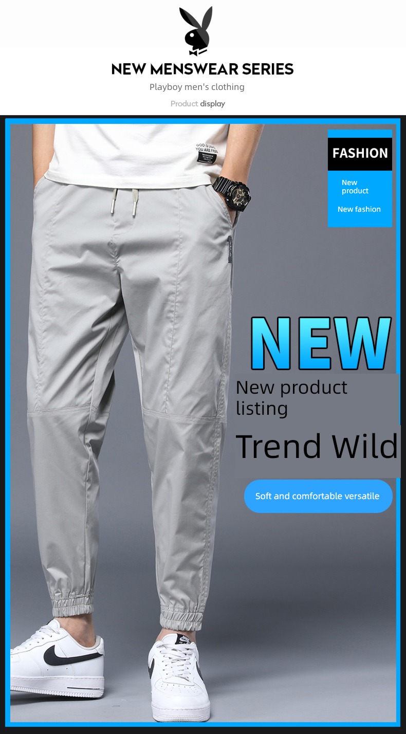 dandy black Versatile spring and autumn Nine points Casual pants