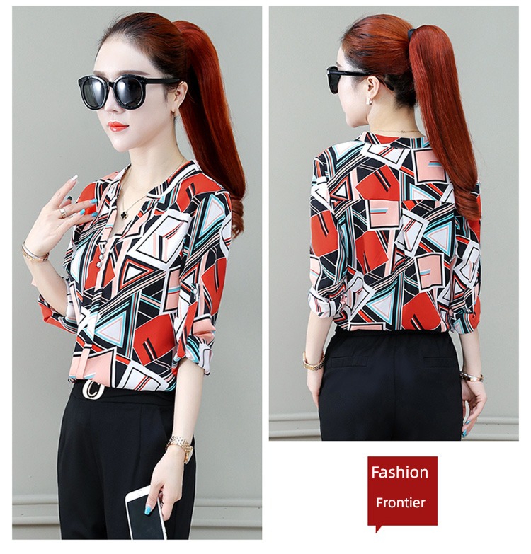 Stylish and versatile Long sleeve jacket Women Chiffon shirt