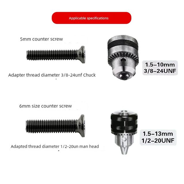 Adapted to the electric drill reverse teeth Rossi charging drill cross reverse teeth screw drill head drill clip screw accessories