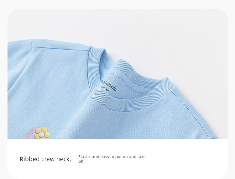 Balabala Kidsren's Clothing Girls' Baby Short-Sleeved T-Shirt Kidsren's 2026 New Summer Clothing Big Kidsren's Moisture-Absorbent Quick-Drying Tops — 15