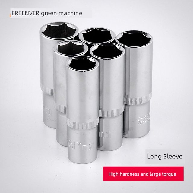 Green Forest 1/2 large flying sleeve head lengthened electric wrench hexagon screw wind cannon socket tool nut hollow 8mm