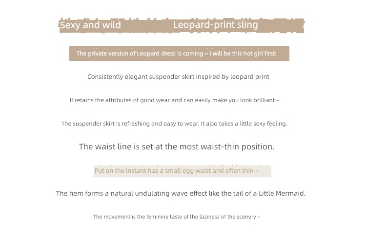 Time limit 50% off Advanced sense Leopard Print V-collar Self-cultivation braces skirt