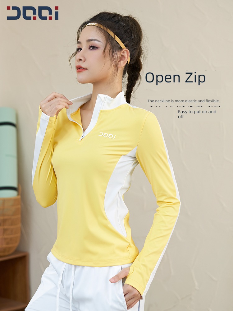 Lusure Half zipper Long sleeve female Quick drying Self-cultivation yoga