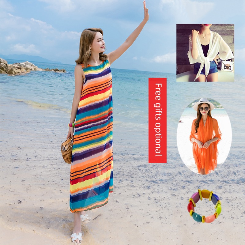 Chaoxian Bohemia Big size Seaside holiday Maxi dress