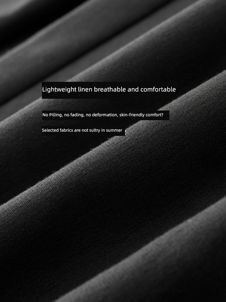dad Cropped Trousers Straight cylinder easy High waist leisure time flax