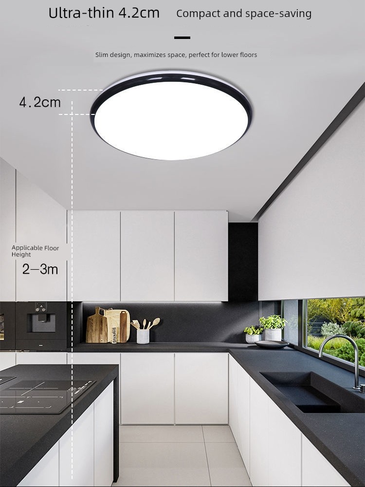 Led Three-Proof Ceiling Light, Ultra-Thin Round Waterproof Light for Bathroom, Balcony, Bedroom, Kitchen, Hallway, and Corridor