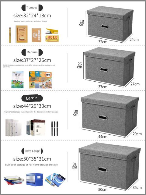Book storage box foldable book artifact student dormitory home sorting box classroom book box book storage box