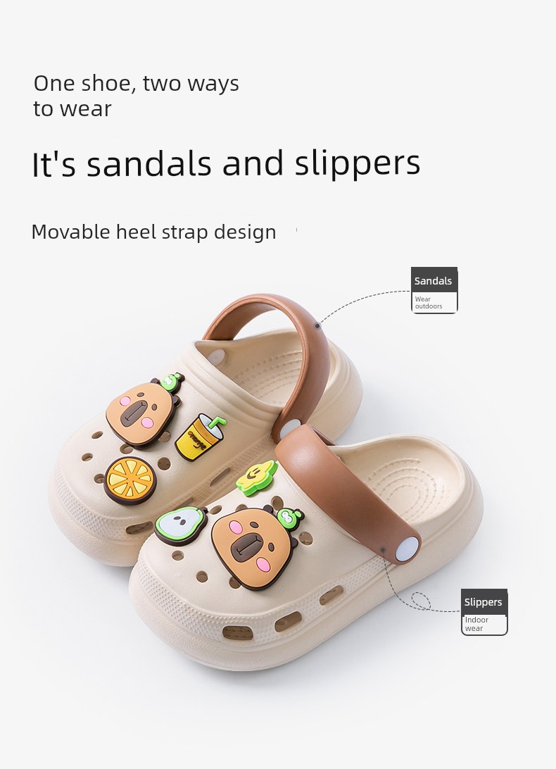 Pig Daddy Capibara Children's Summer Slippers for Boys, Non-Slip Home Sandals for Older Children, Beach Clogs for Girls — 8