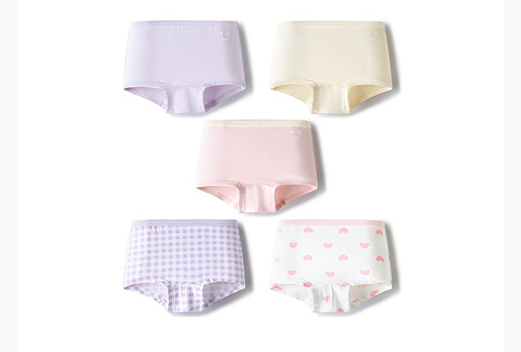 Balabala Children's Underwear, All-Cotton, Class A, Girls' Boxer Shorts, Toddler and Big Kids' Four-Corner Briefs, Baby-Friendly, Non-Binding — 52