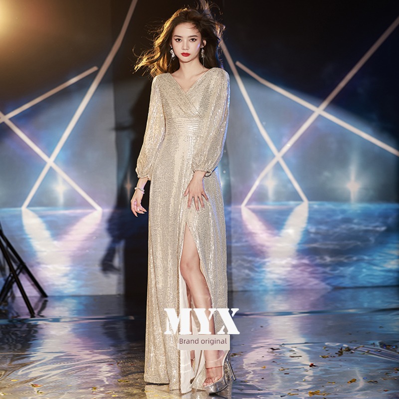 Advanced sense temperament Sequins Annual meeting Dress Evening dress