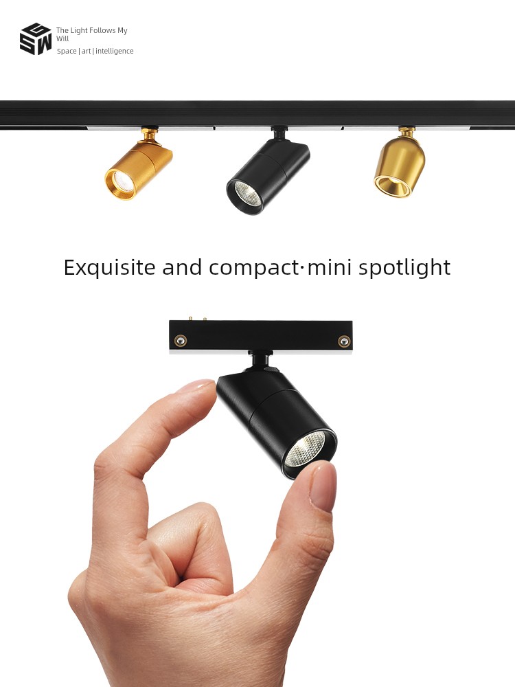 Low-Voltage Mini Magnetic Track Light Led Museum-Specific 12V Track Spotlight for Jewelry Showcases and Display Cabinets