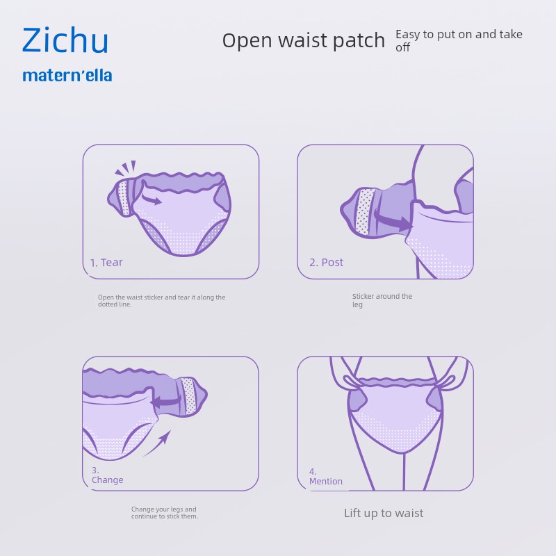 Zichu an Sleep Pants with Waist Tape, Women's Leak-Proof Sanitary Pants for Menstruation, Postpartum Pull-Up Pants with Magic Tape, Daytime Pants — 5