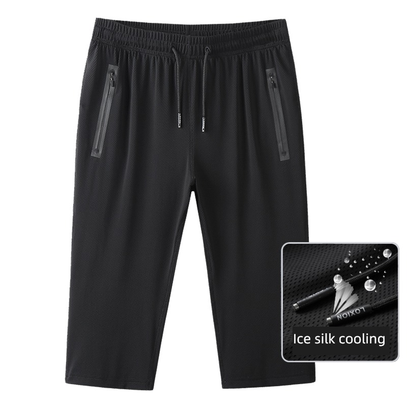 summer man Fat guy High elasticity quick-drying Cropped Trousers