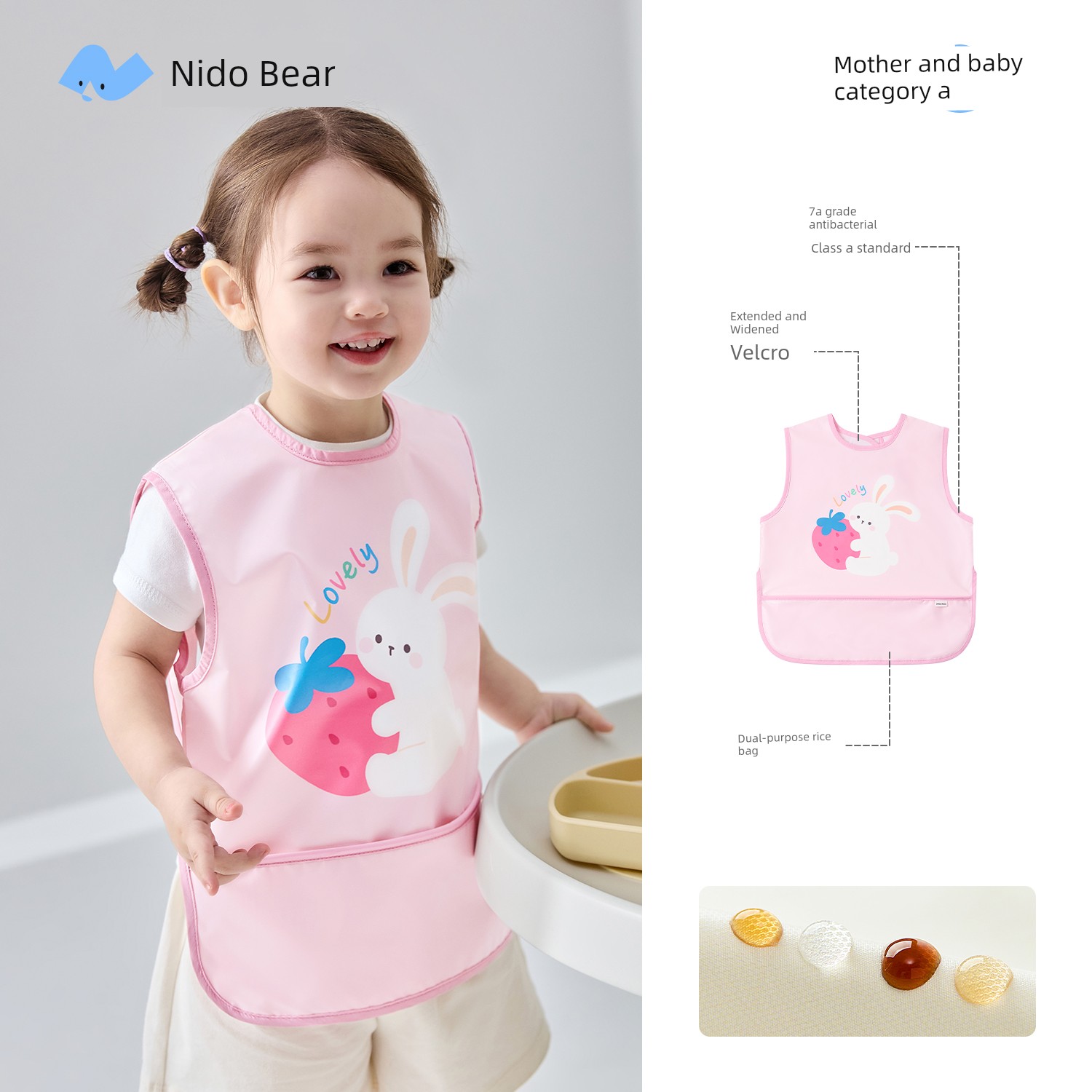 Niduoxiong Fall and Winter Eating Complementary Food Bib Children Overclothes — 7
