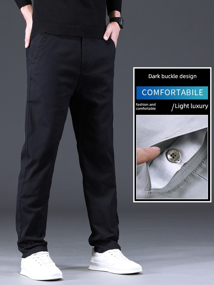 pure cotton autumn easy Straight cylinder Versatile motion trousers