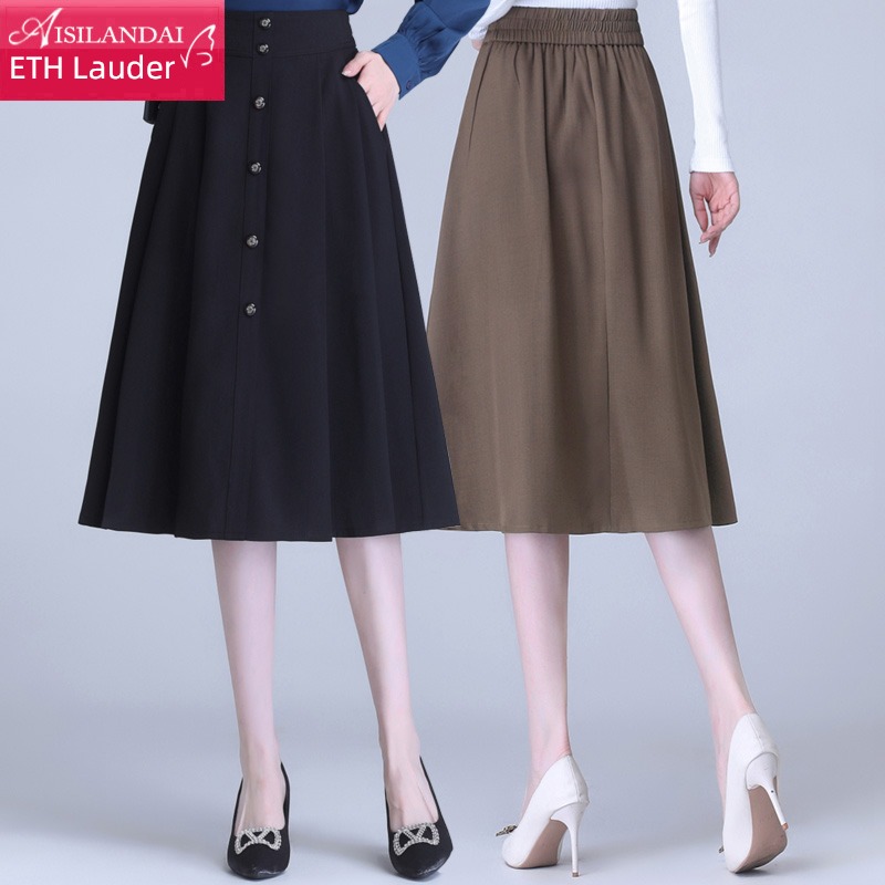 Spring and summer Medium and long term Single breasted leisure time skirt