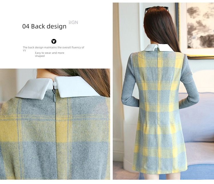 Autumn and winter fashion Petite 150cm Wool Dress