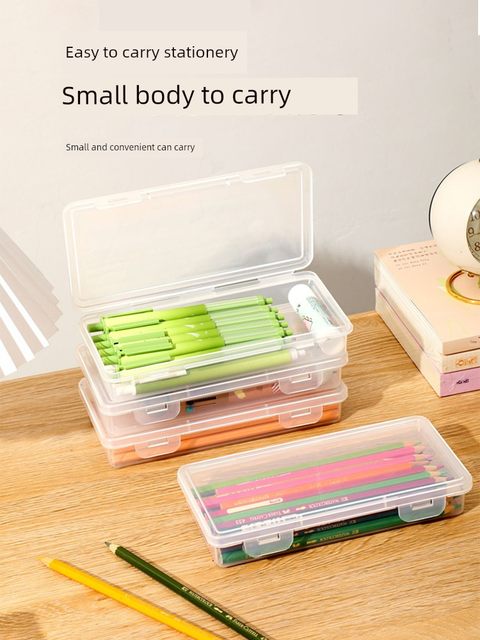 Pencil storage box Large capacity transparent stationery storage box Pen holder Colored pencil children's crayon painting sketch pen bag