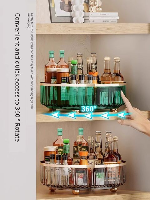 Kitchen seasoning storage rack countertop rotary storage household supplies special multi-functional seasoning storage box