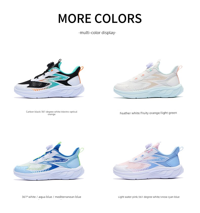 361 Degree Kidsren's Shoes, Kidsren's Running Shoes, Summer New Style Breathable Large Mesh Boys' Shoes, Youth Boys' Sports Shoes — 39