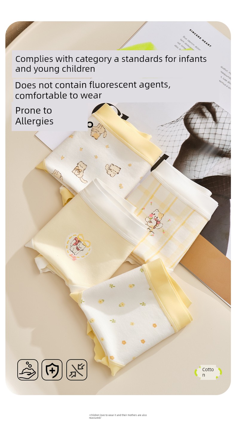 Girls' Cotton Underwear for Middle School Students, Older Children, and Elementary School Students during Their Development Period, Children's Triangle — 10