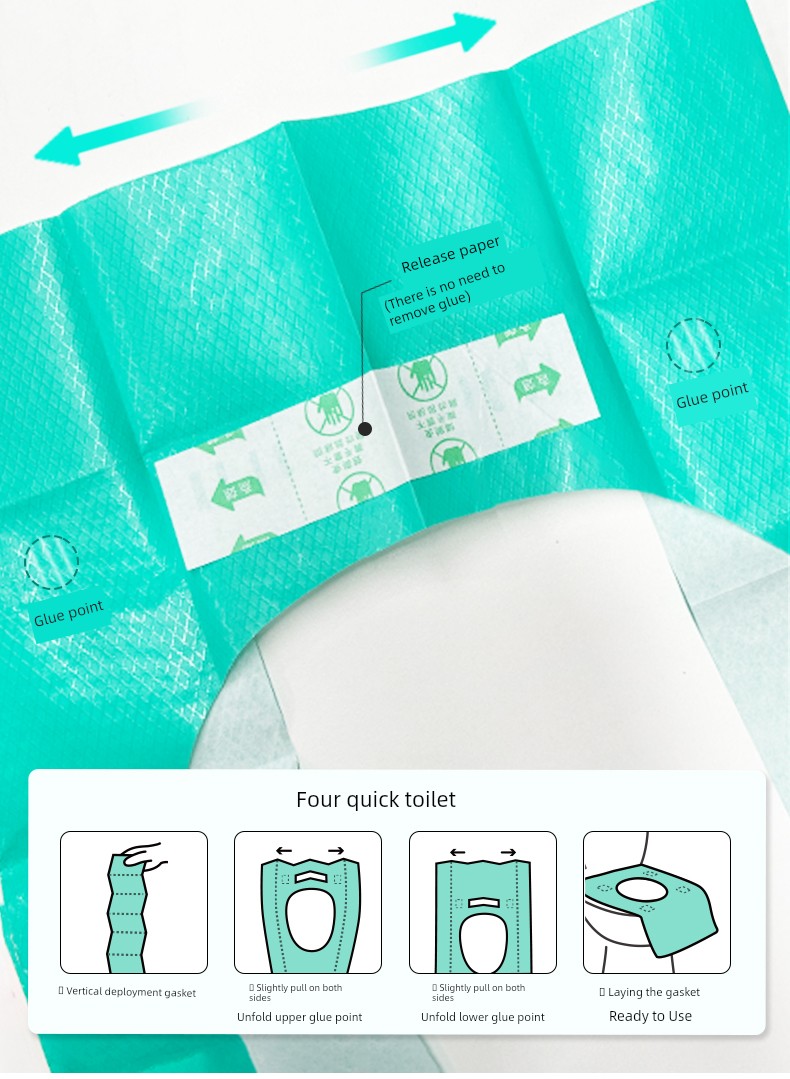 Disposable Toilet Seat Covers Individually Packaged for Pregnant Women, Hotels, Travel, and Portable Use Without Adhesive Removal — 10