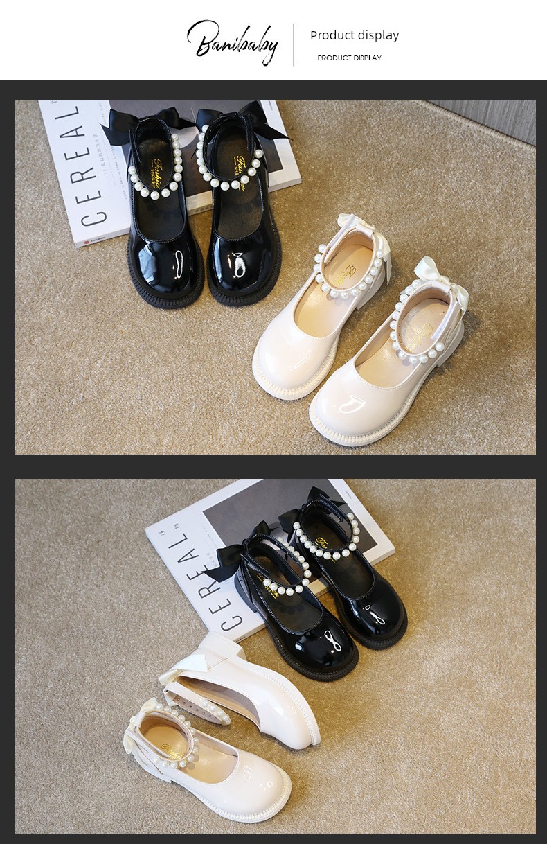 British Nu Children's High-Heeled Shoes for Girls, Princess Style, Suitable for Dresses, High-End Soft-Soled Beautiful Chunky Heel Performance Shoes for — 12
