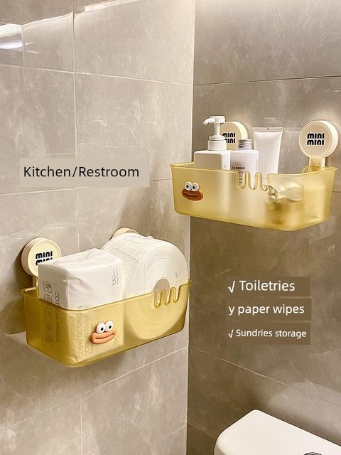 Suction cup storage rack bathroom rack without punching toilet sink toilet sink hang basket wall hanging wall storage rack