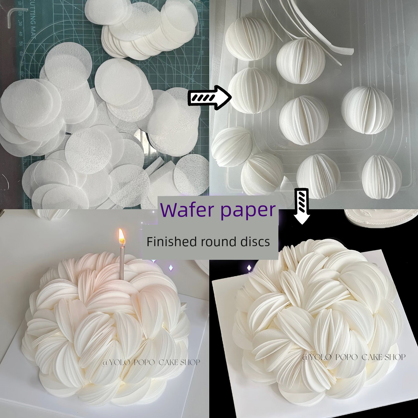 Trendy Baking Birthday Cake Decoration Wafer Paper Round Slices Finished Product with an Instagram-Worthy High-End Feel, Round Cutting Tool Insert
