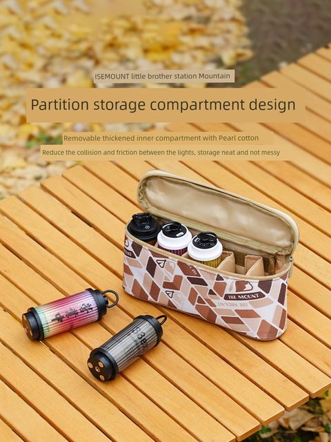 Outdoor camping portable 38 light storage bag accessories detachable partition portable debris travel storage box