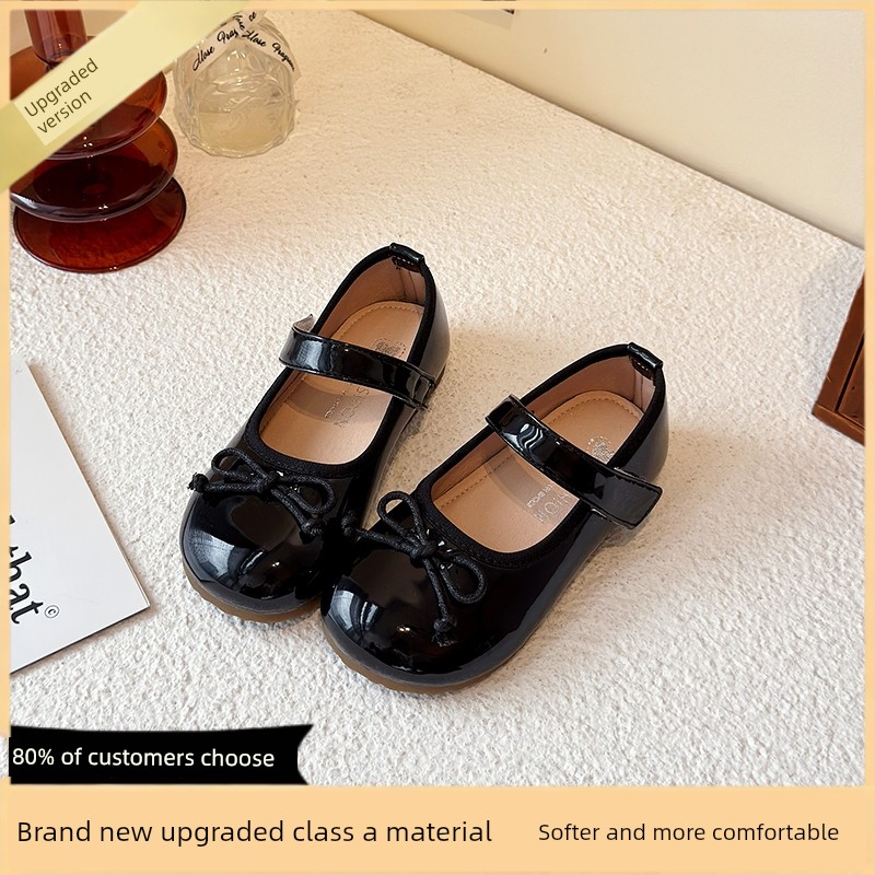 Black Leather Shoes for Girls, College Style, Suitable for Skirts, British Style, Versatile, Comfortable, Round Toe, 2026 New Model, Women's Summer Style — 1