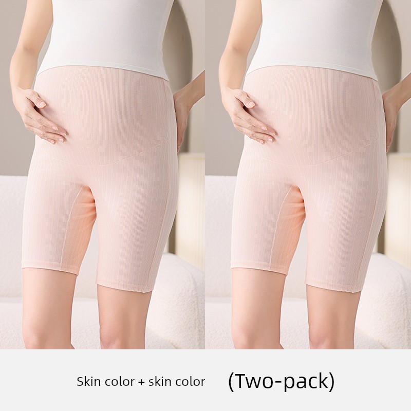 Maternity Cotton Underwear for Summer, Large Size, Anti-Exposure Safety Shorts, Two-In-One, Extended Length, Five-Point Leggings for Summer — 6