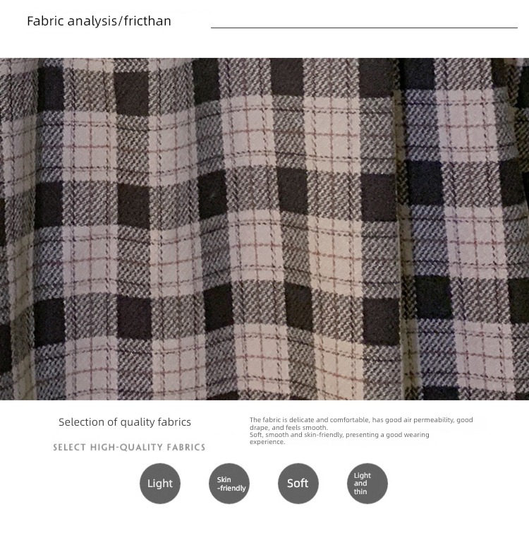 Autumn and winter French Check pattern Wool Dress suit straps