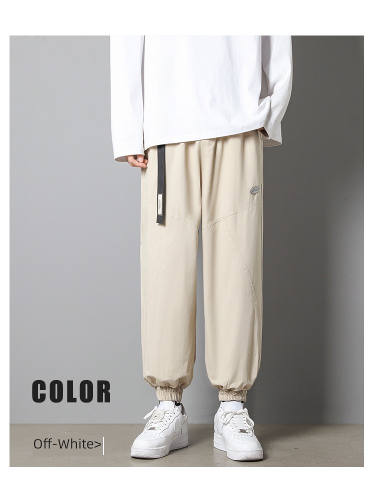 khaki Spring and Autumn leisure time Bundle leg pure cotton trousers