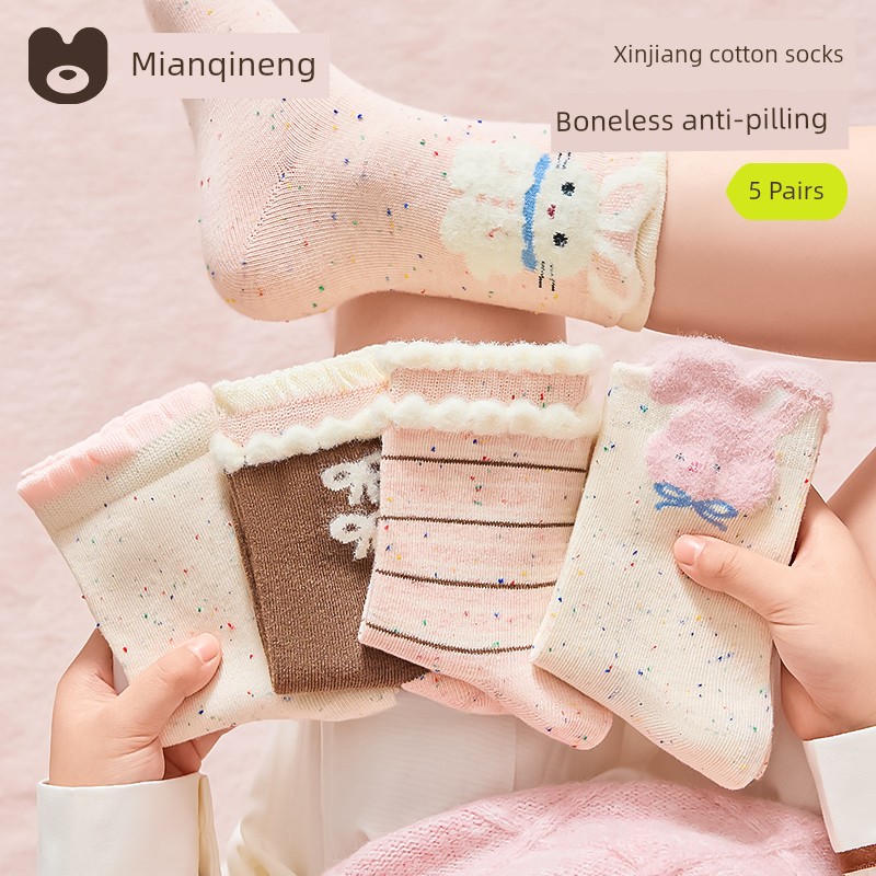 Children's Socks for Girls, Autumn Pure Cotton Socks for Girls, Baby High-Tube Cotton Socks for Autumn and Winter, Baby Autumn Socks — 7