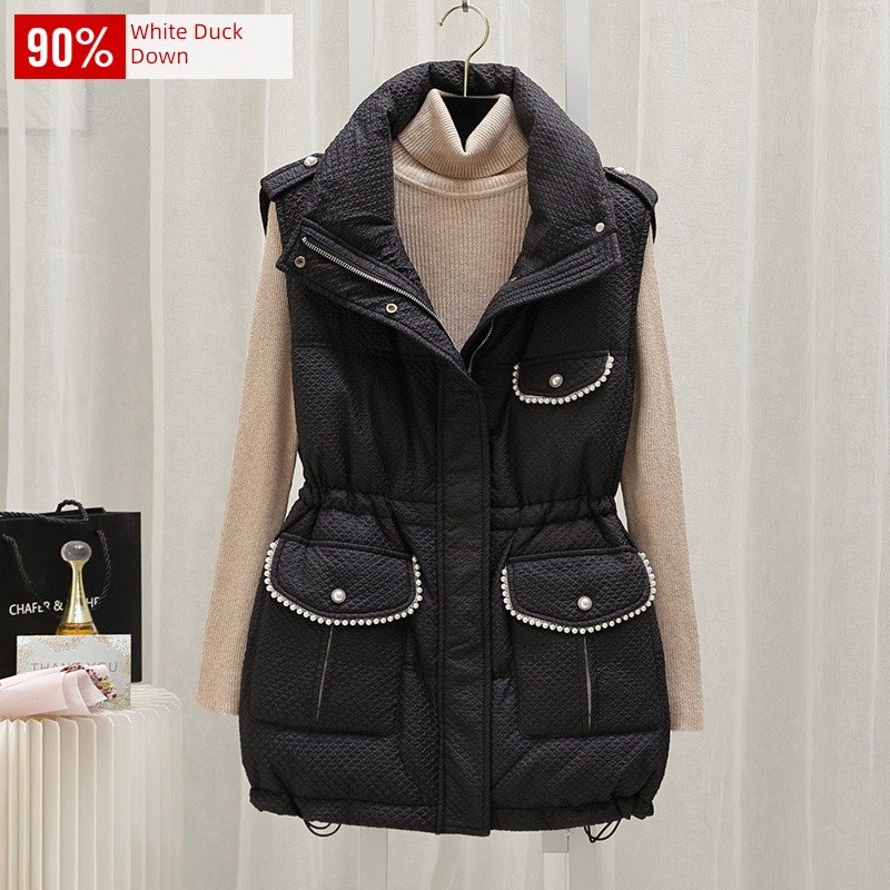 Internet celebrity Women's money Close your waist Foreign style European goods down Vest