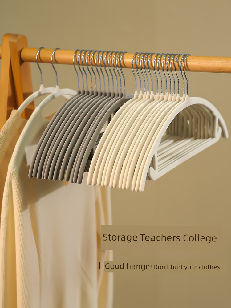 Space-Saving Flocking Hanger For Home Arc Non-Slip Hanger Imitation Shoulder Corner Can Not Afford the Bag Storage Teacher Recommend