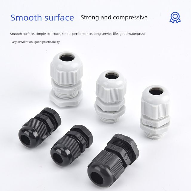 Extended nylon plastic waterproof joint PG7/PG9/PG11 cable wire Glen head M10/M12*1.5